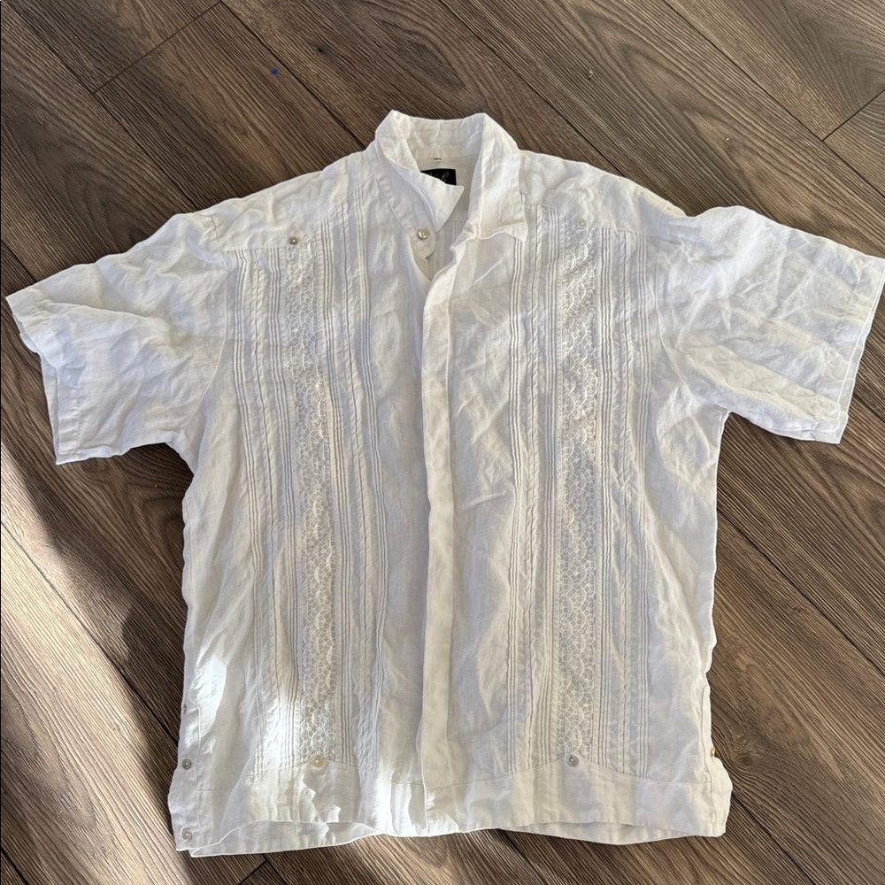 KOh Men's Casual White Button Down Shirt medical Spanish